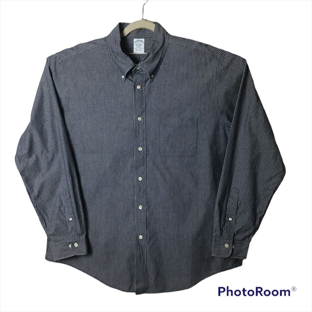 Brooks Brothers Regent blue striped long sleeve button down shirt. XL